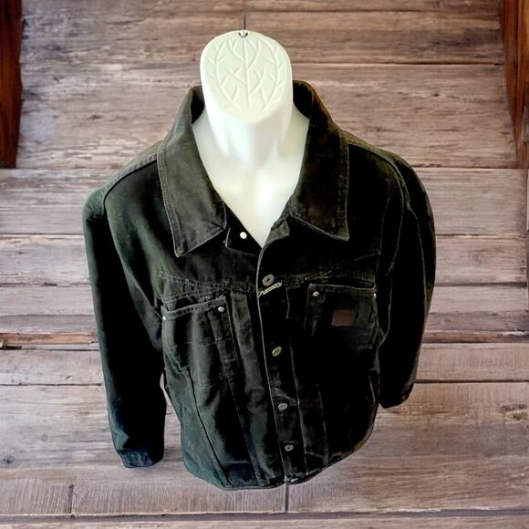 VTG Girbaud Marithe Francois Black Thick Jean Trucker Jacket Men Size XXL Y2K - Picture 7 of 12